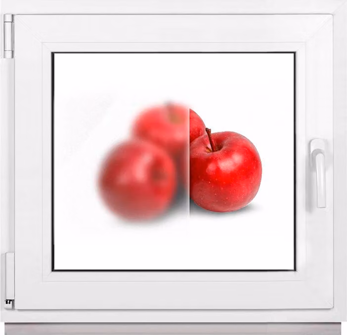 Finestra Framex per cantina Finestra in PVC-U Vetro satinato bianco Larghezza x altezza 75 x 70 cm (750 x 700 mm) doppia (32 mm) rotazione/inclinazione DIN sinistra (maniglia destra)