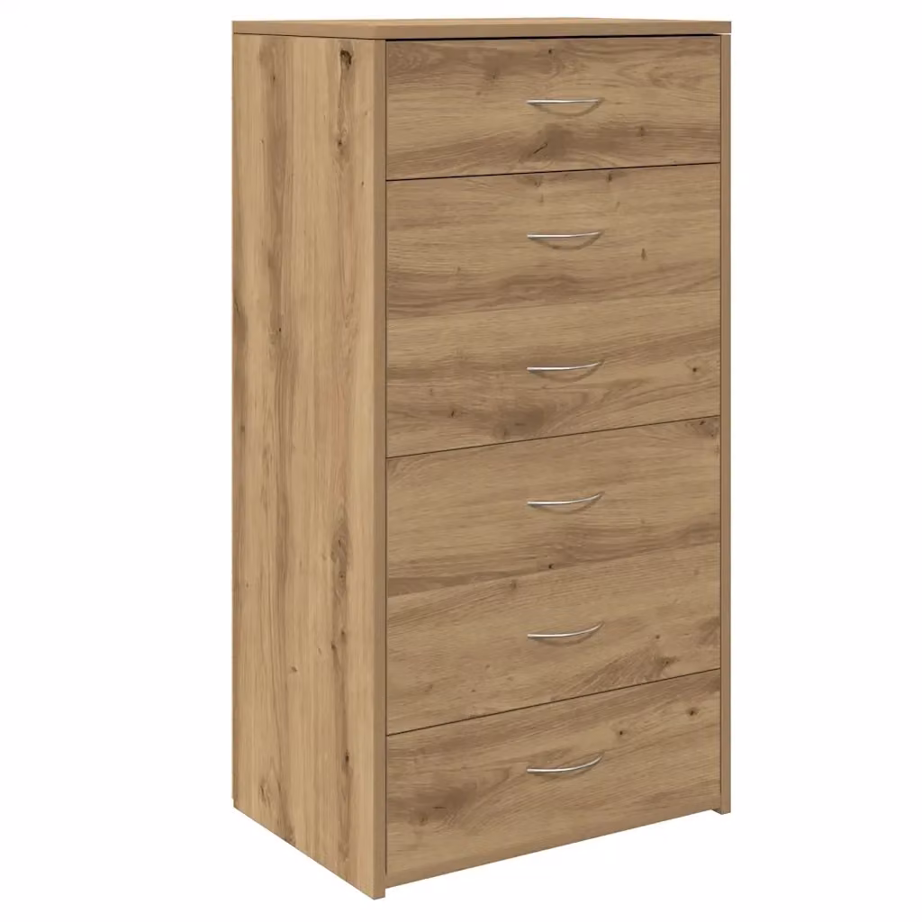 Credenza Buffet Armadio da Cucina Design Mania in Rovere Marrone con 6 Cassetti L 50 cm x P 34 cm x H 96 cm – 2