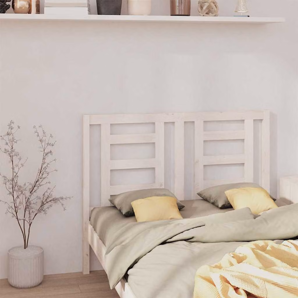 Testiera per letto vidaXL in legno massello di pino bianco, L 146 cm x H 100 cm x P 4 cm