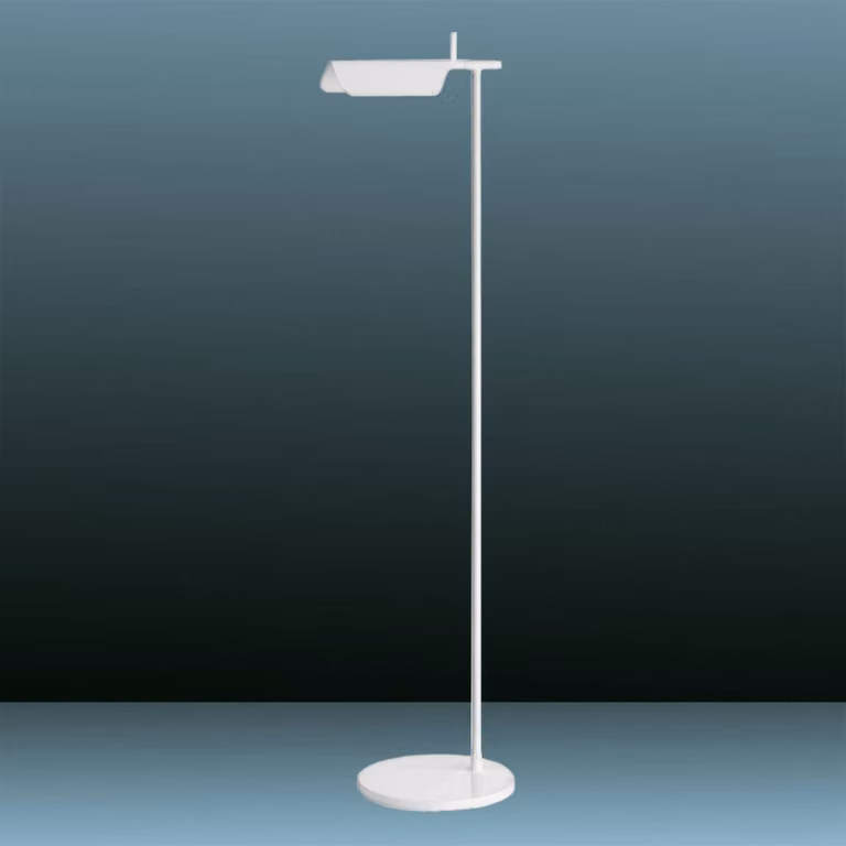 FLOS Lampada da terra di design Tab, Bianco / Opale, Soggiorno / Sala da pranzo, Alluminio, Design, Lampada da terra