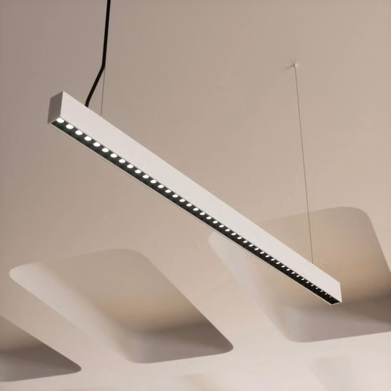 Lampada LED a sospensione da ufficio Jolinda slim, metallo, up/down slim Arcchio, dimmerabile, Alluminio / Grigio / Zincato, Studio / Ufficio, Alluminio, Moderno