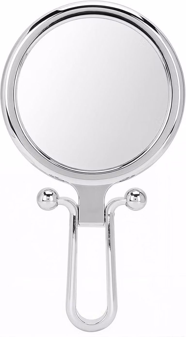 Specchio da trucco compatto, a due facce, con ingrandimento 10x, rotazione a 360°