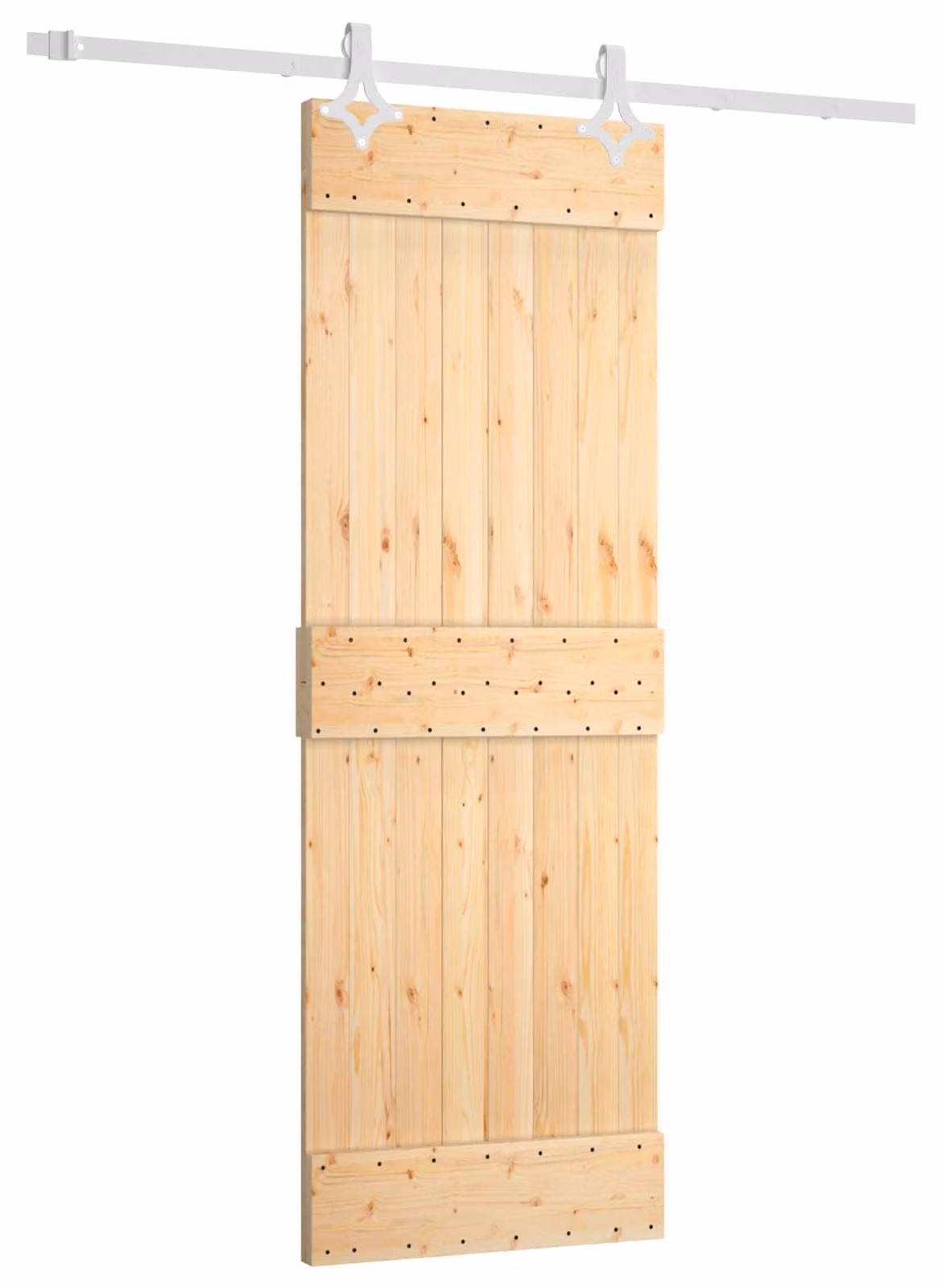 Porta scorrevole Naturale e Bianco 70 x 210 cm