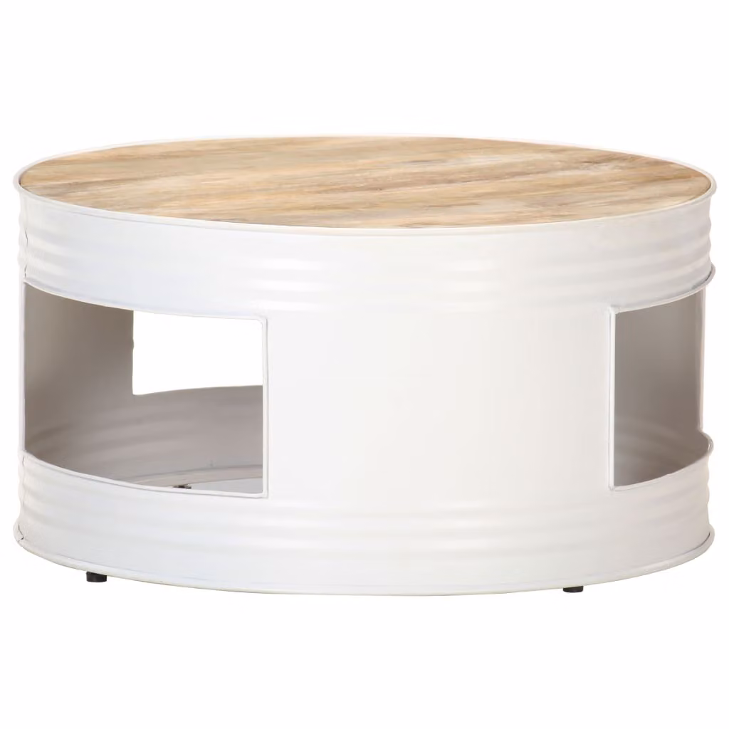 Maison Exclusive - Tavolino bianco 68x68x36 cm in legno massello di mango