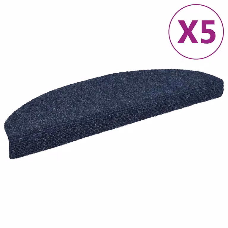 vidaXL Tappetini per scale autoadesivi 5 pz 65x21x4 cm blu