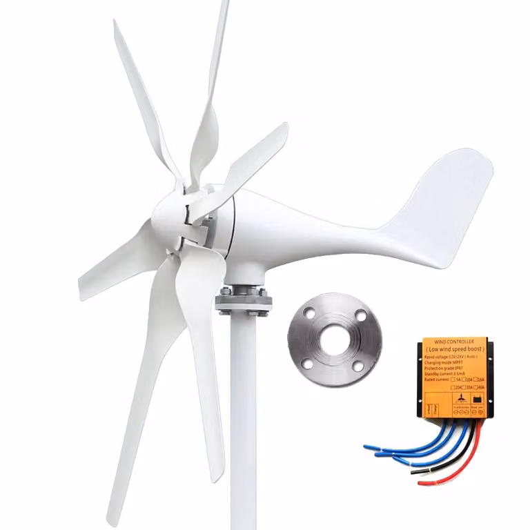 Generatore eolico, tecnologia MPPT, varie opzioni di pale, 400W 6 pale MPPT, 12V