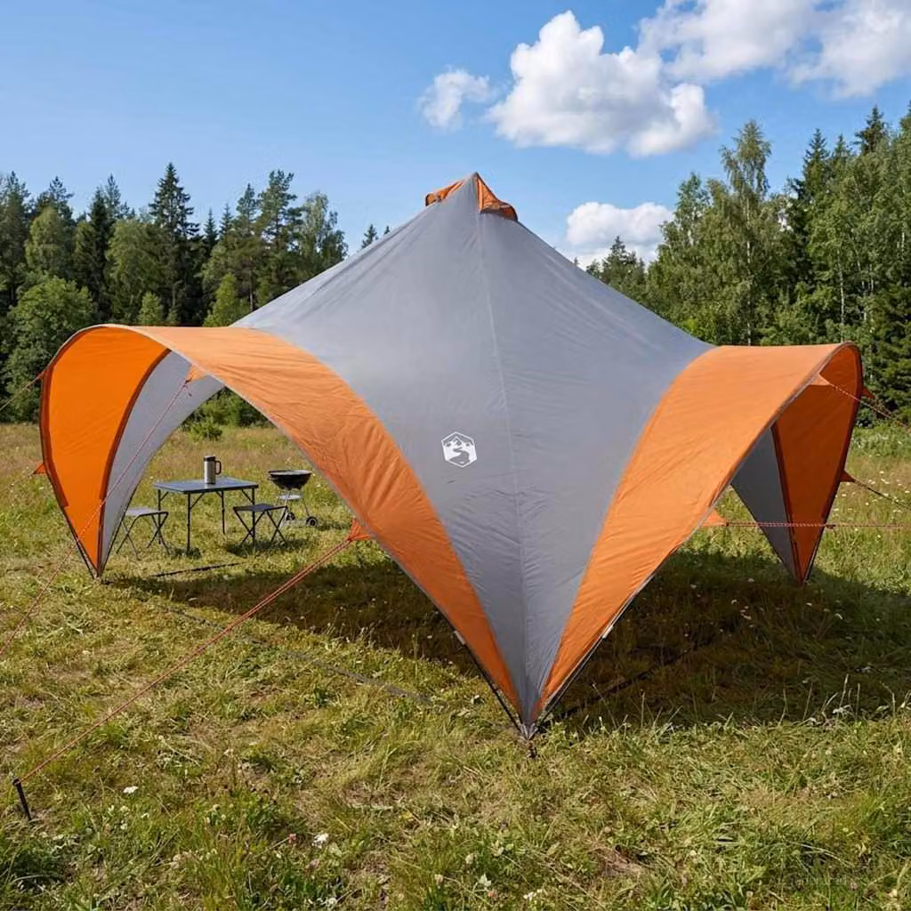 Tenda Party vidaXL Grigio e Arancione L/P/H: 400 x 400 x 320 cm
