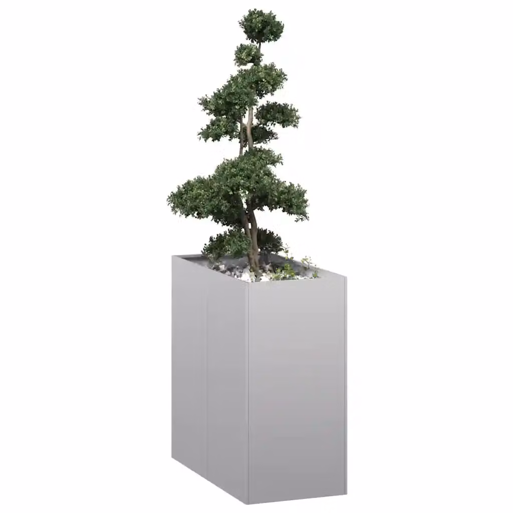Fioriera vidaXL in acciaio zincato grigio L/P/H: 80 x 40 x 80 cm