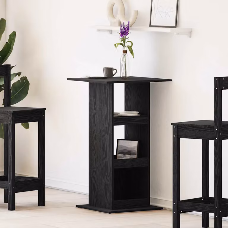 vidaXL Tavolo da bar moderno in legno MDF nero L/P/H: 60 x 60 x 100 cm