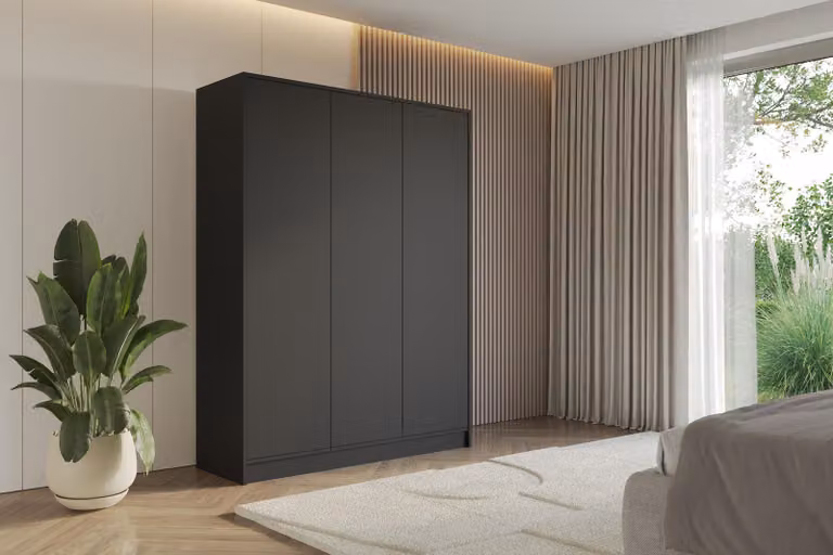 ALTDECOR Armadio GELE - 150x200x51 Nero Armadio multiuso con moderni frontali lisci