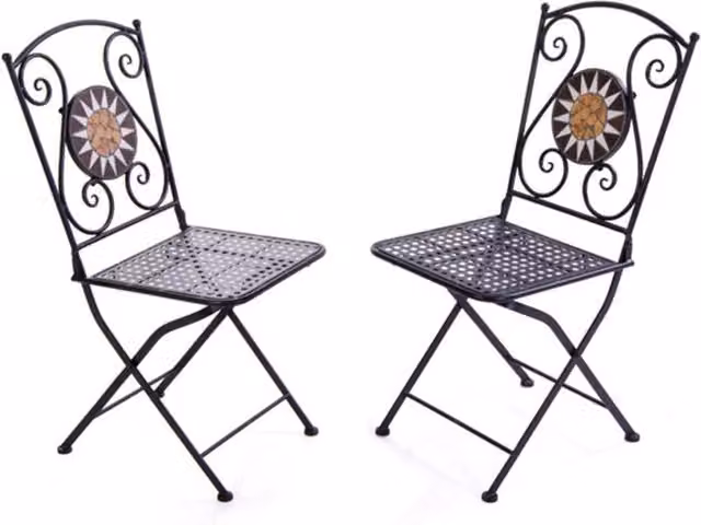 Coppia di sedie Mosaico Verdelook con struttura in metallo nero e design astratto laccato – 1