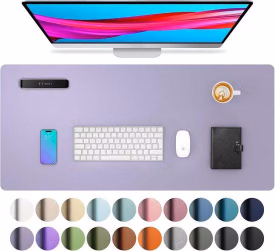 Tappetino per scrivania – Antiscivolo – 1 pezzo – Lavanda – Ecopelle – 60x35 cm