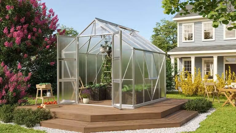 Serra Vitavia Olymp 9900 in policarbonato 4 mm 257 x 386 cm nero incl. telaio di base