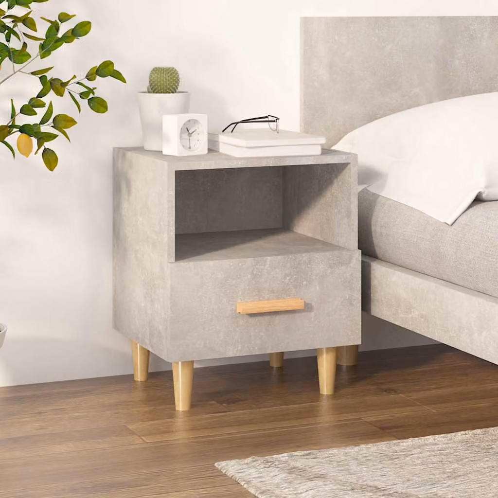 Comodino vidaXL in stile scandinavo Grigio, L 40 cm x P 35 cm x H 47 cm