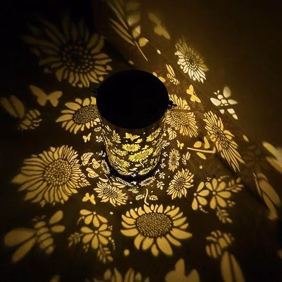Lampade da esterno a energia solare in metallo - Lampade a sospensione a energia solare impermeabili - Lampade da esterno a energia solare in metallo per giardino, terrazza, ingresso e balcone