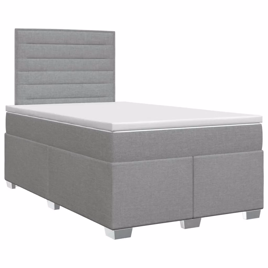 Letto box spring con materasso vidaXL in tessuto grigio e bianco L/P: 120 x 200 cm – 2
