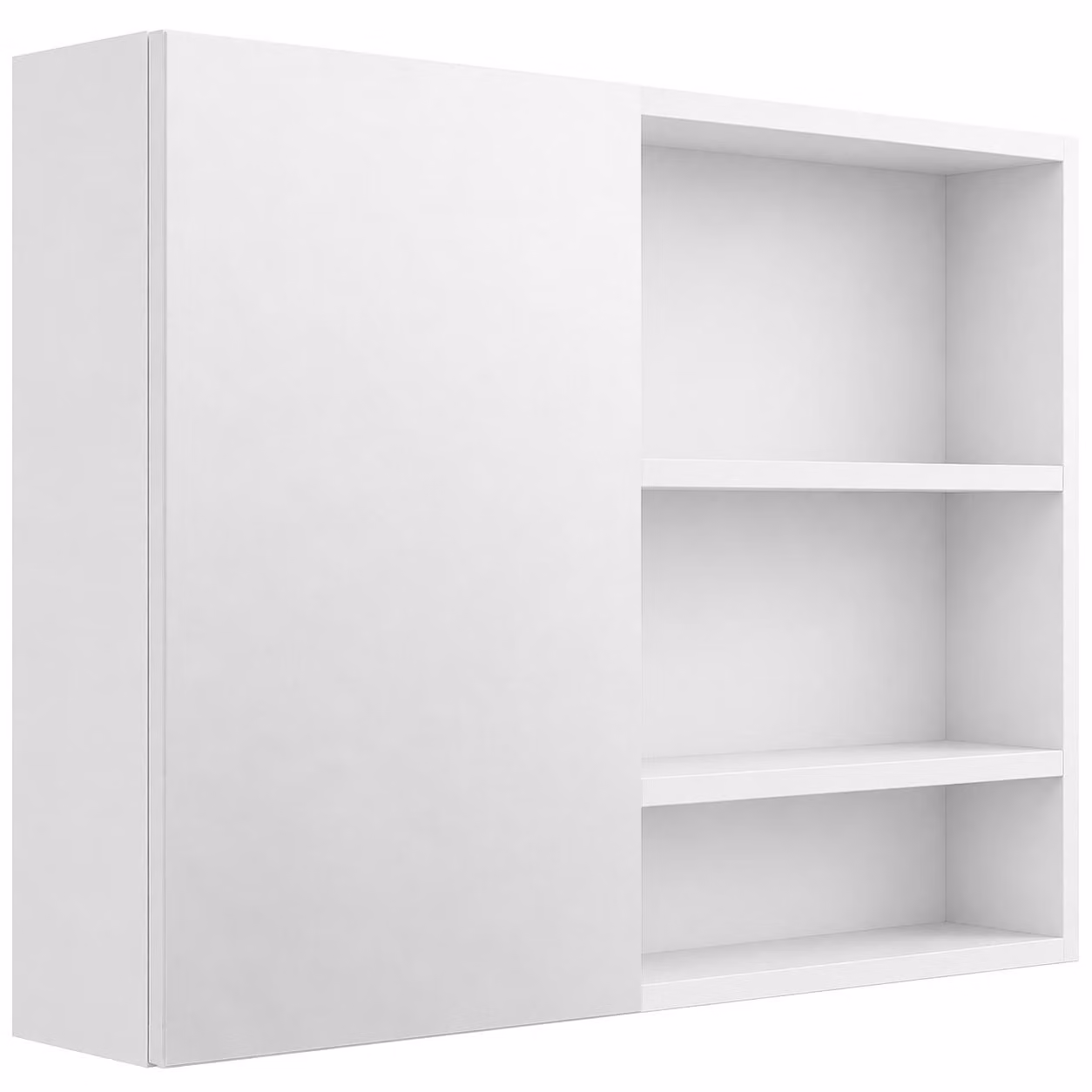CERANO - Mobile da bagno con specchio Orea - bianco opaco - 100x65x15 cm