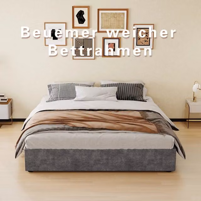 letto telaio grigio velluto olandese 160 x 200 cm