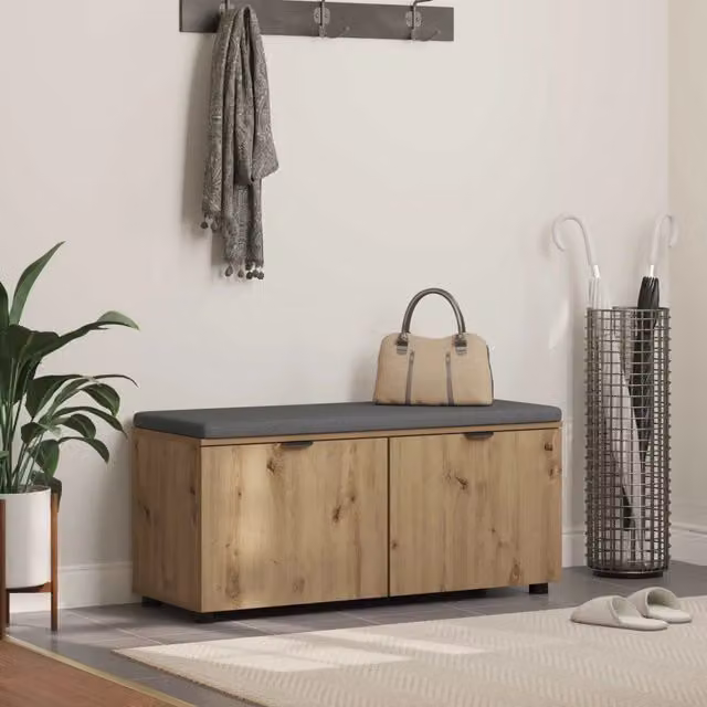 Panca per ingresso-Sgabello-Panca da Corridoio Rovere artigianale 100 x 38 x 46 cm 579267