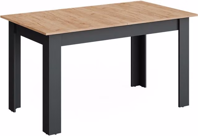 Tavolo da pranzo allungabile Repose Vicco, colore Antracite e Rovere, L: 140-180 cm x P: 80 cm x H: 76 cm