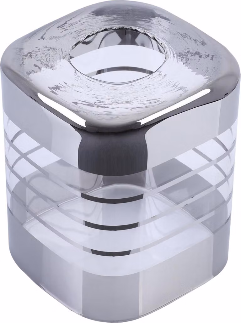 Paralume Helix cromato trasparente cubo 10 cm – elegante paralume cubico in vetro per un'illuminazione moderna