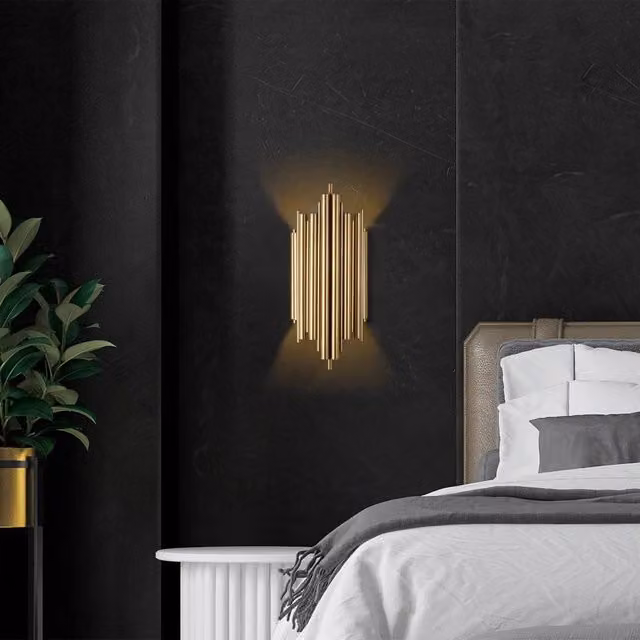 Lampada da parete Ceranova DMORA in metallo e vetro, colore oro, attacco E14 – 1