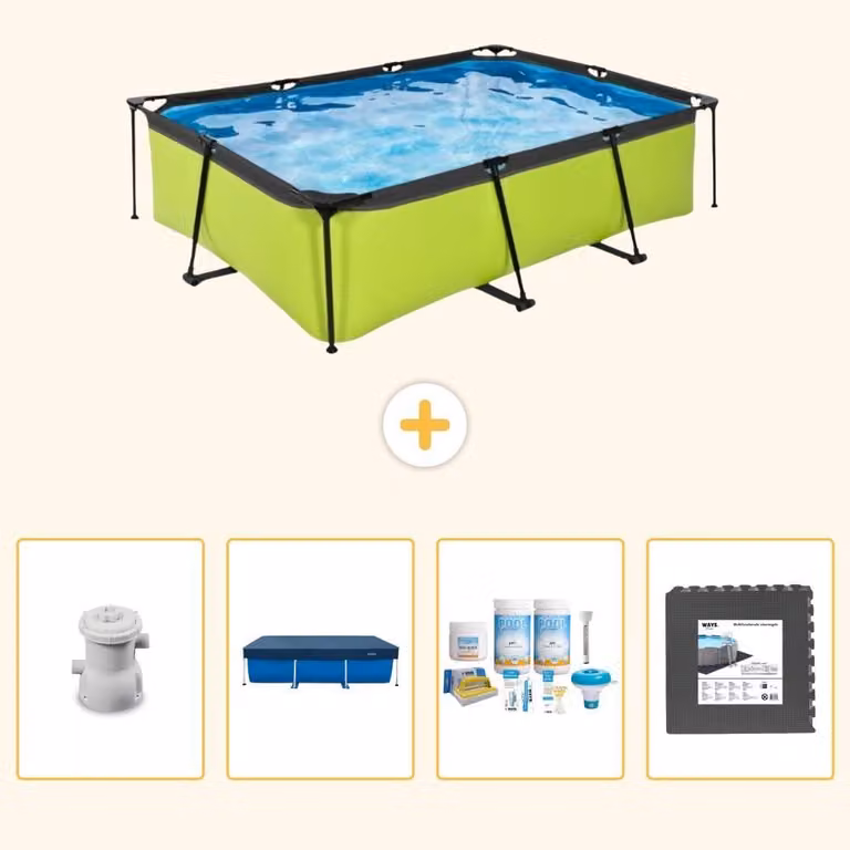 Piscina fuori terra rettangolare - 220x150x65 cm - 5 pezzi - SCB3
