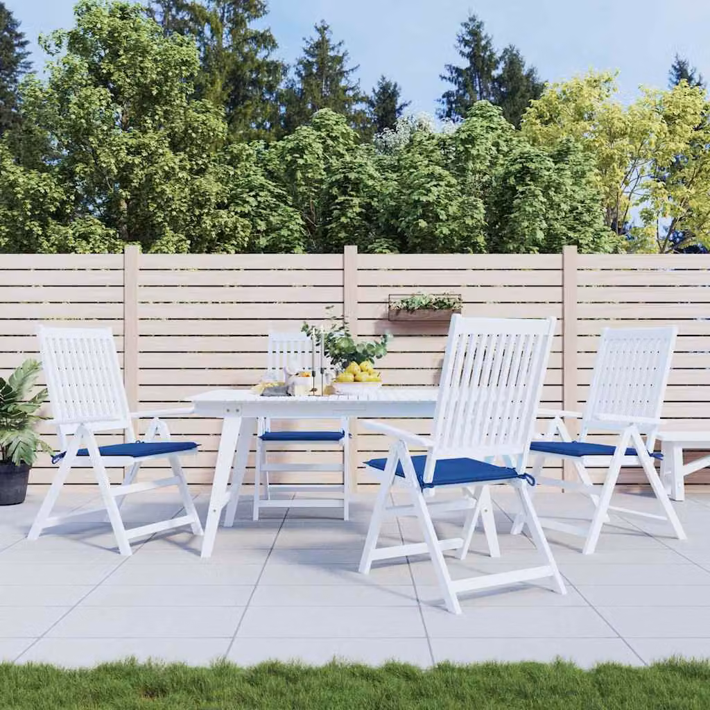 Set di 4 cuscini quadrati per sedia vidaXL in tessuto Oxford blu, traspiranti e idrorepellenti, L/P/H: 50 x 50 x 3 cm
