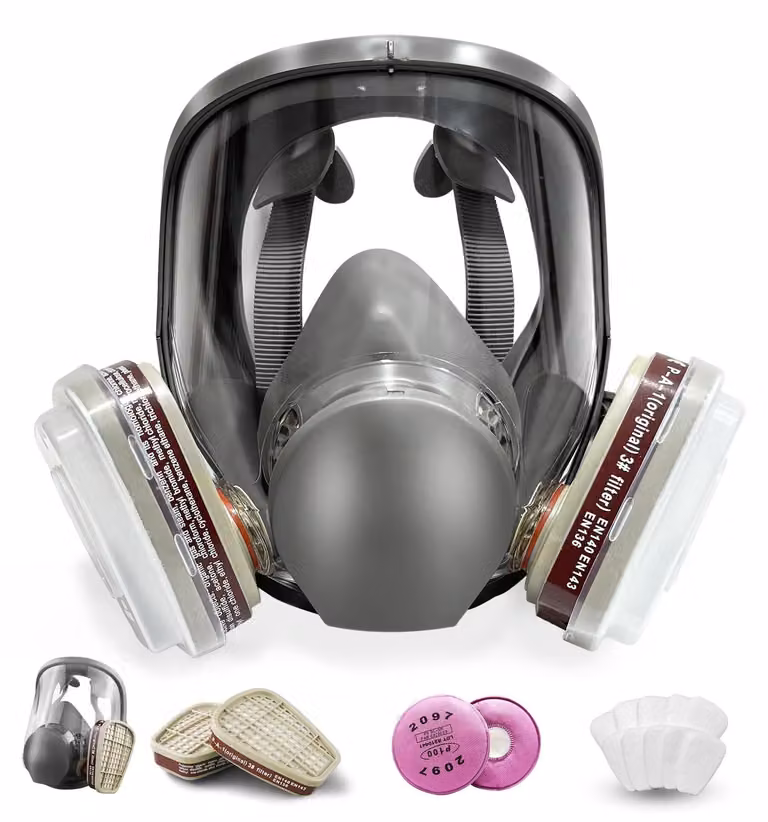 Maschera facciale 6800, maschera protettiva riutilizzabile, adatta per verniciatura e utilizzo con sostanze chimiche