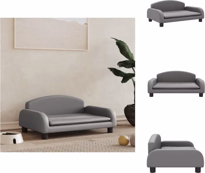 vidaXL Letto per cani grigio 70x45x30 cm in Pelle finta - Letti per cani