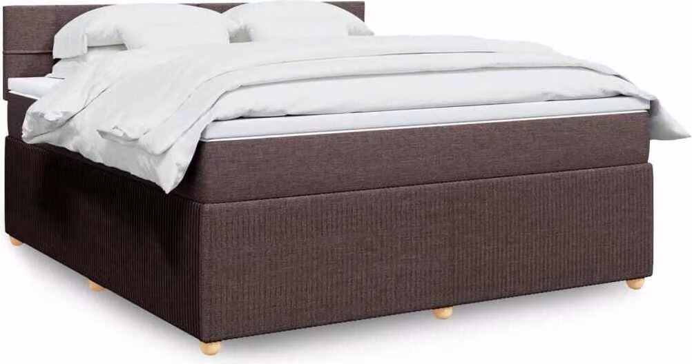 Maison Exclusive - Letto boxspring con materasso, marrone scuro, 180x200 cm, rivestimento in tessuto