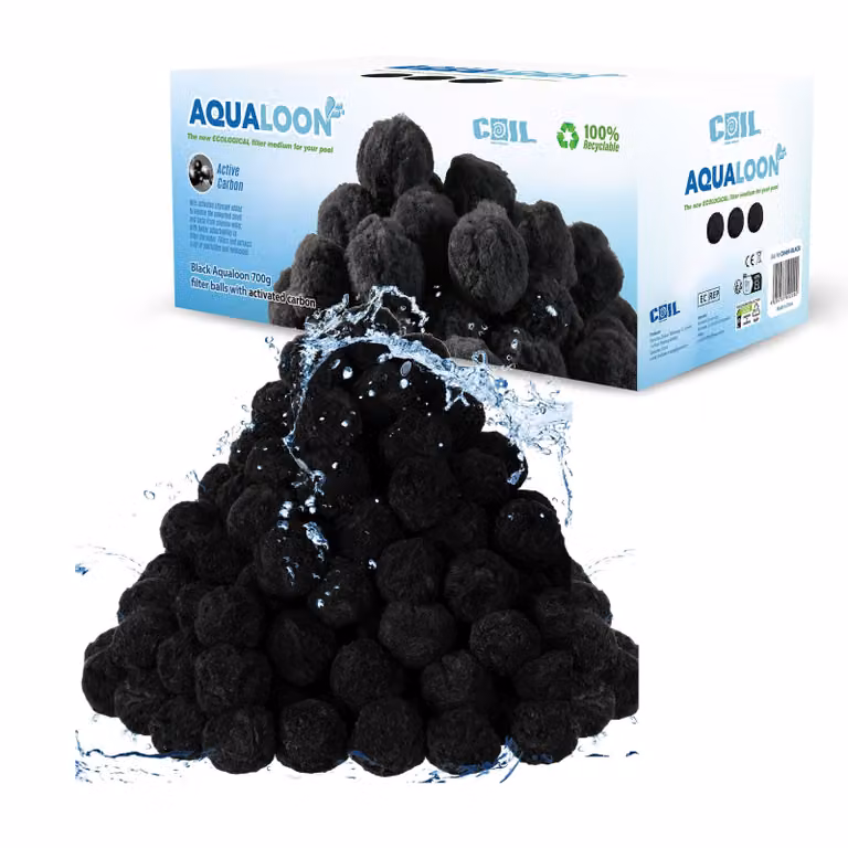 Sfere filtranti COIL, sistema di filtraggio a sabbia per piscina, filtro per piscina di ricambio per 25 kg, accessori per la pulizia della piscina, 700 g, Aqualoon, nero