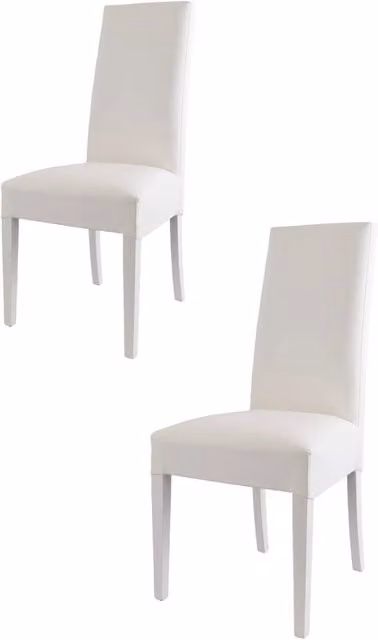 Set 2 sedie Luisa Tommychairs, struttura in faggio bianco, seduta e schienale imbottiti e rivestiti in pelle artificiale