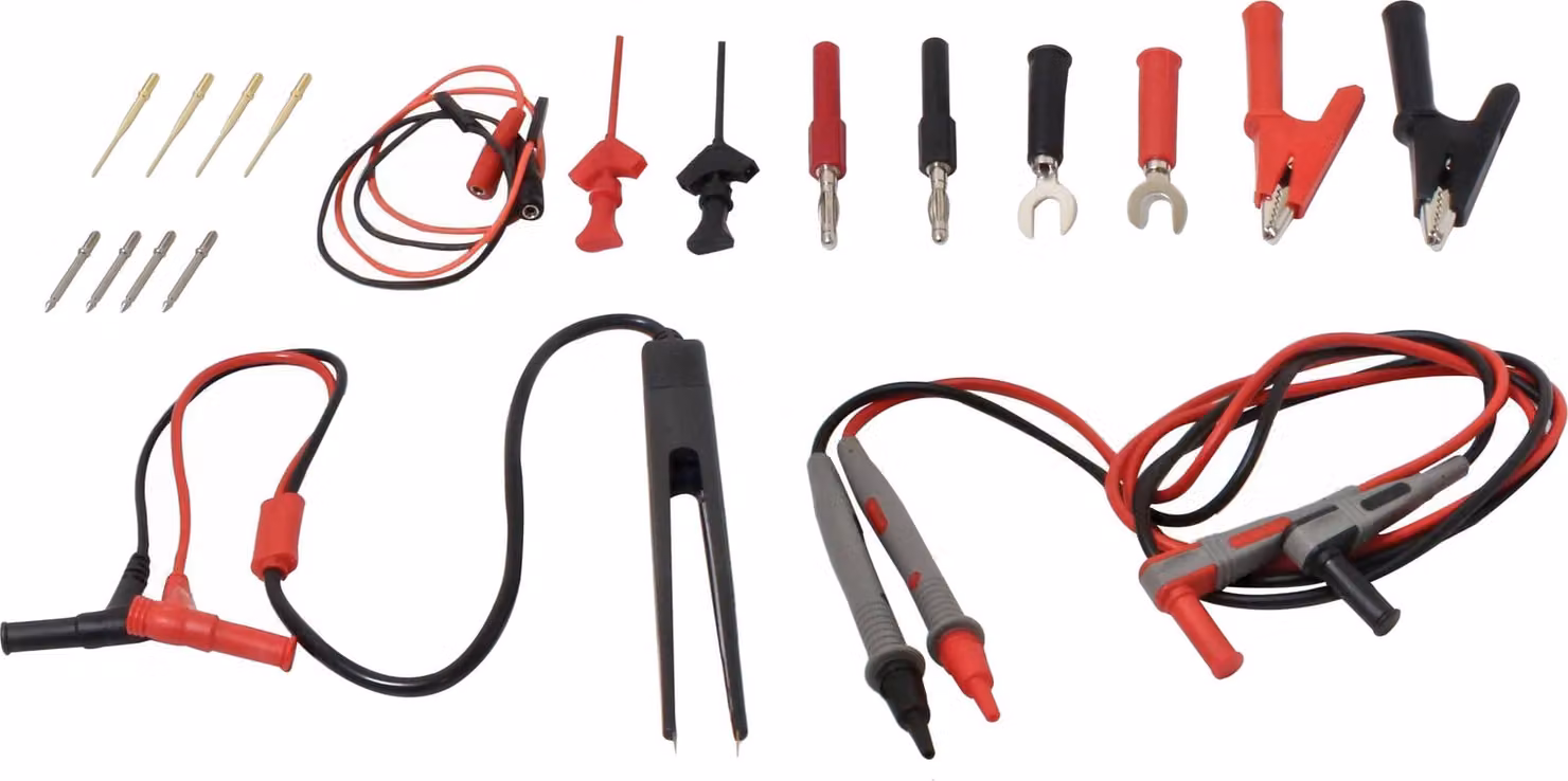 Set-kit cavi di prova e accessori per multimetro 21 pezzi Satra