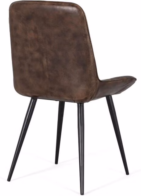 Sedia imbottita in pelle grigio cenere
