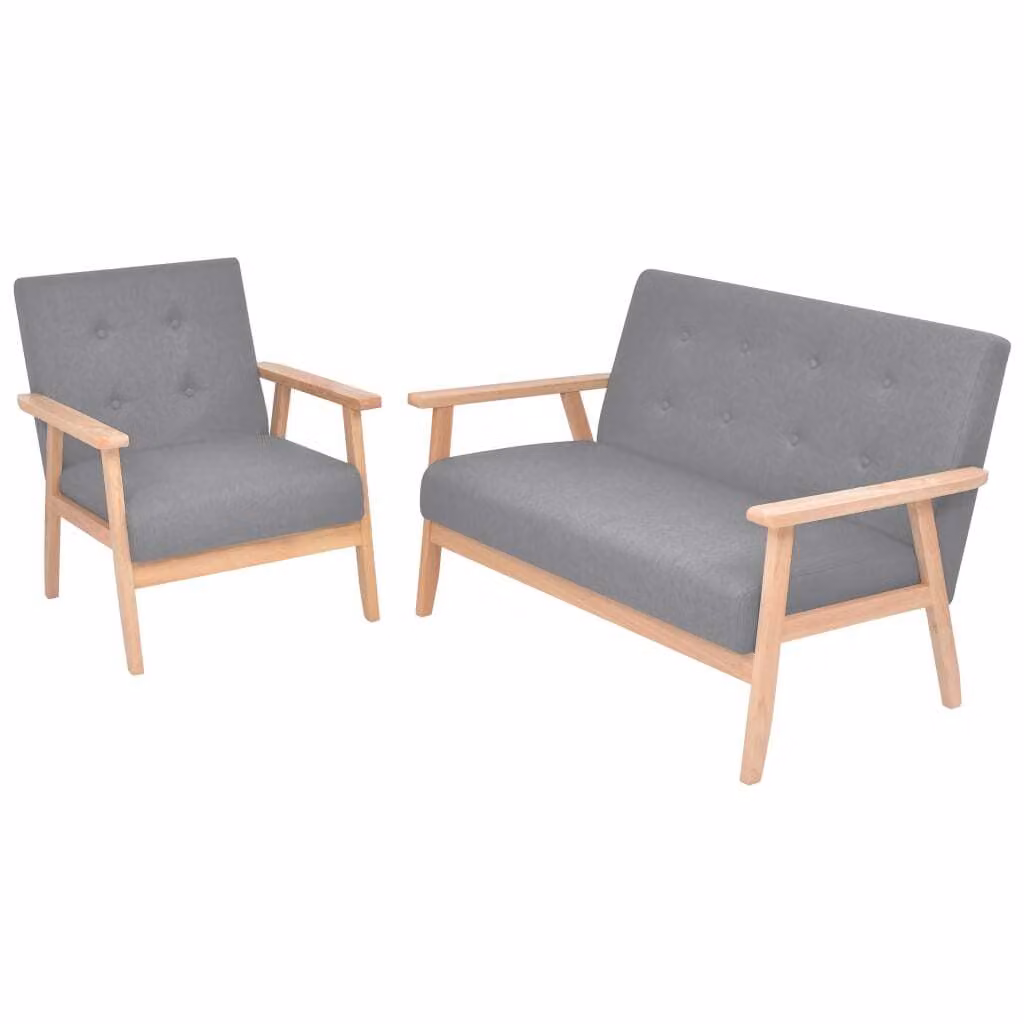 Maison Exclusive - Set di Divani 2 pz in Tessuto Grigio Chiaro