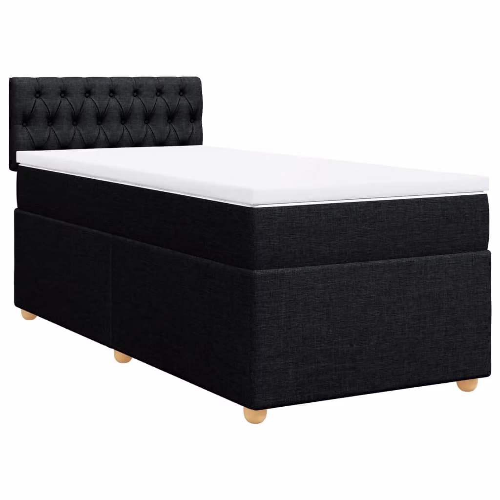 Giroletto a Molle con Materasso Nero 80x200 cm inTessuto