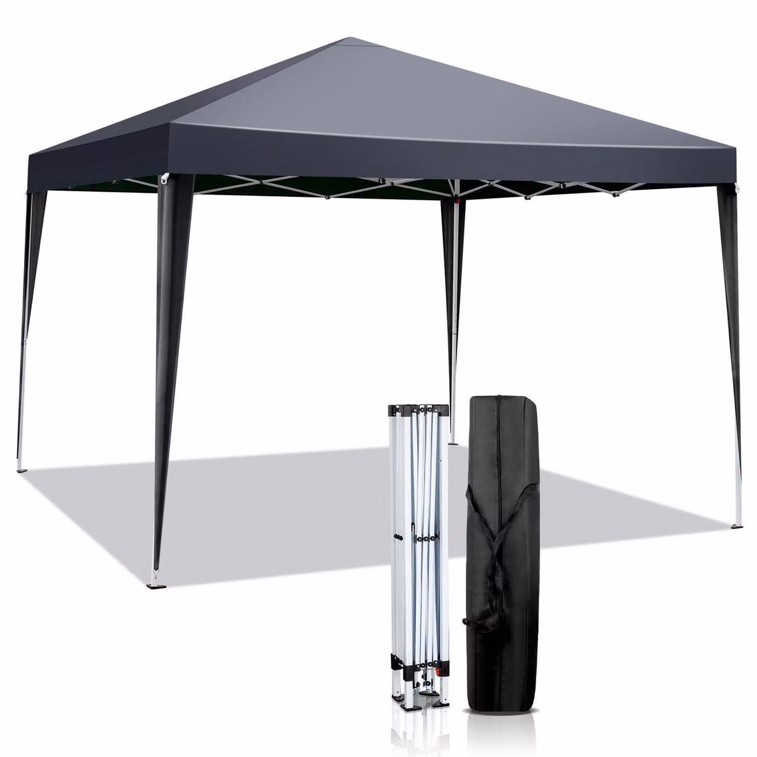 Gazebo da esterno 3x3 metri, grigio, impermeabile, con protezione UV 50+, realizzato in tessuto Oxford 420D, con struttura stabile e altezza regolabile