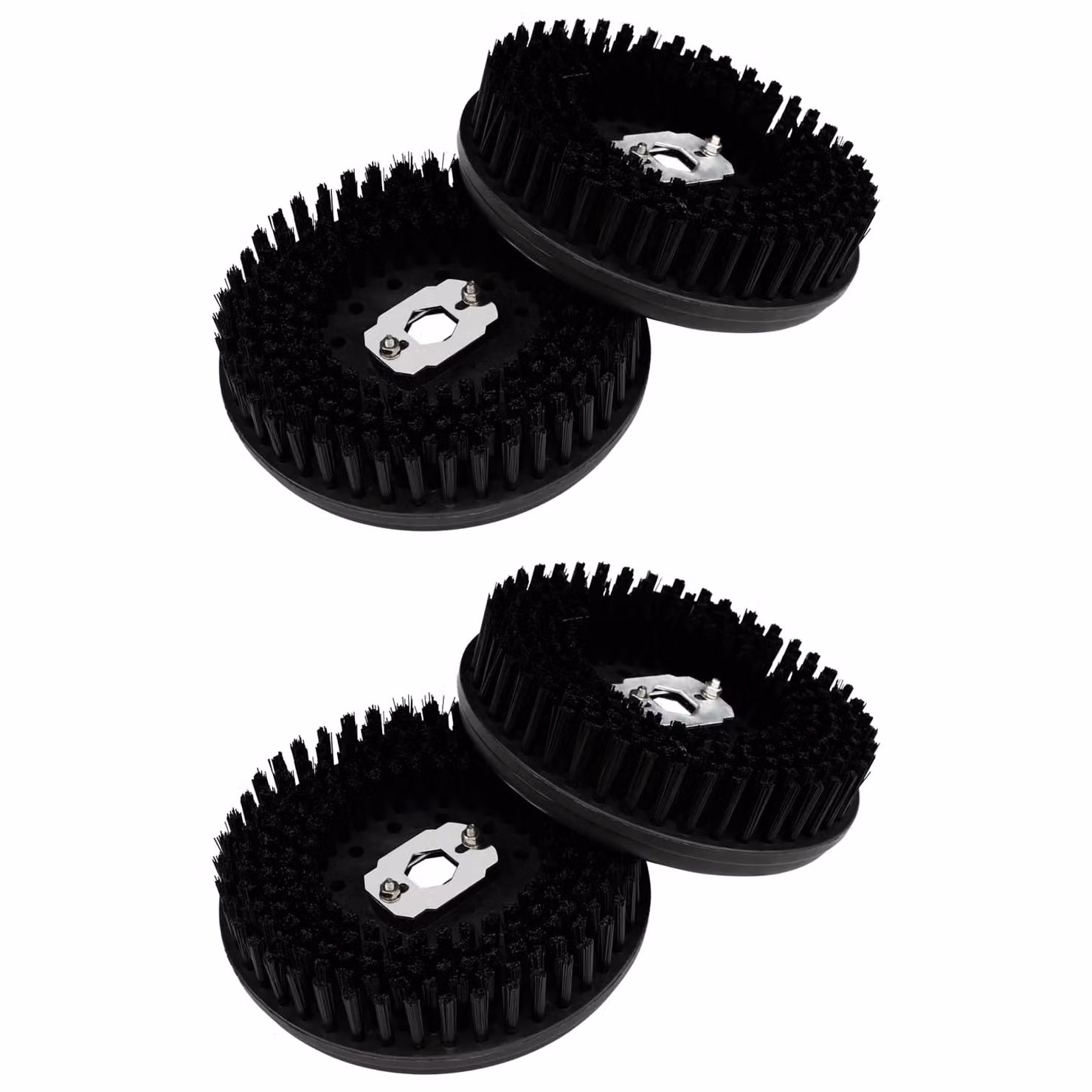 vidaXL Testina spazzola per lucidatrice 4 pz Ø 13 cm Nero PP e nylon