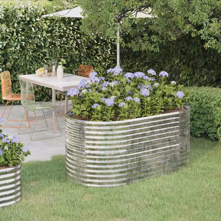 Letto rialzato da giardino vidaXL in acciaio zincato argento L: 152 cm, P: 80 cm, H: 68 cm