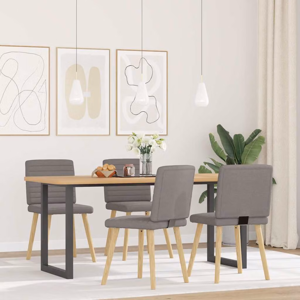 vidaXL Sedie da Pranzo 4 pz Tortora in Tessuto