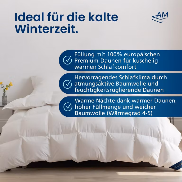 DormiGood | Piumino Premium | 155x220 cm | Piumino invernale | 100% piumino (1140g) | Piumino | 155x220 | Piumino invernale | Inverno | Caldo | Spesso | Nomite | Downpass
