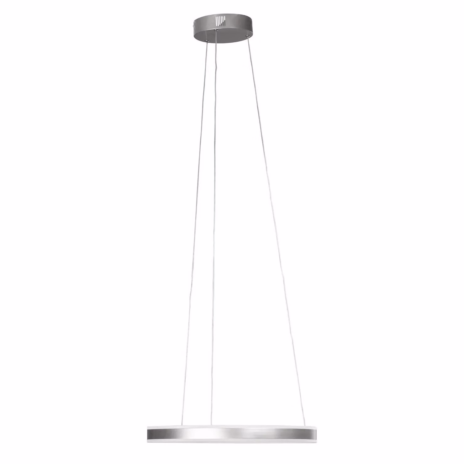 FISCHER & HONSEL Lampada LED a sospensione Sirko, Ø 50 cm, color nichelo, metallo, CCT dimmerabile, Alluminio / Grigio / Zincato, Soggiorno / Sala da pranzo, Metallo, Moderno