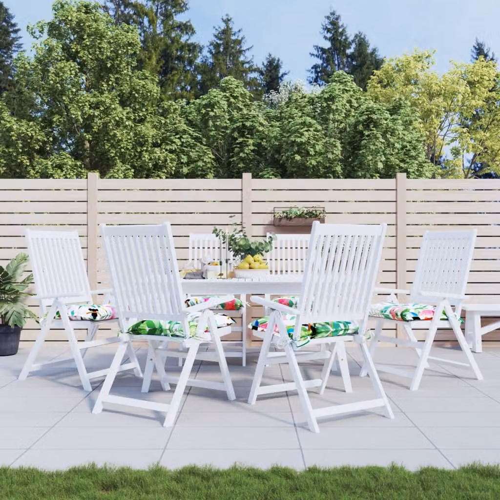 Set di 6 cuscini per sedia vidaXL multicolore in tessuto Oxford traspirante e idrorepellente L/P/H: 50 x 50 x 7 cm