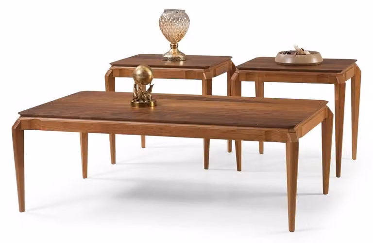 Set da salotto moderno con tavolino da caffè e 2 tavolini