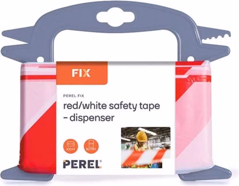 Nastro di Sicurezza Rosso/Bianco - 100 M - Dispenser