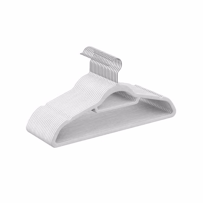 Set di Grucce Vellutate con Superficie di Velluto Antiscivolo, Bianco / 20