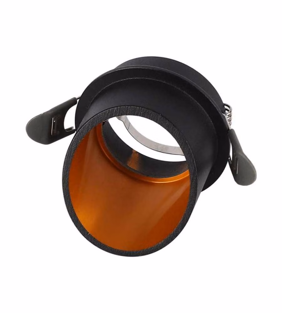 Portafaretto LED da Incasso GU10 Corpo in Alluminio a Cilindro Colore Nero