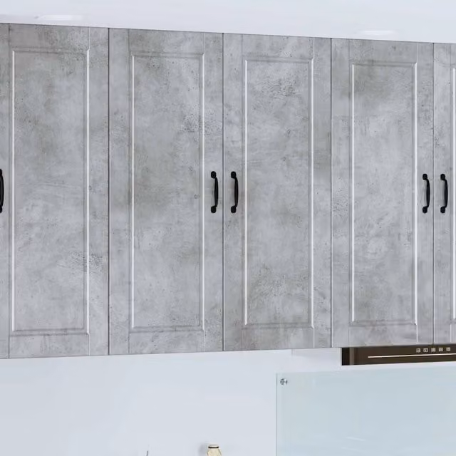 Armadietto a muro moderno vidaXL in MDF grigio con ante a battente per cucina o soggiorno L 80 x P 31 x H 100 cm
