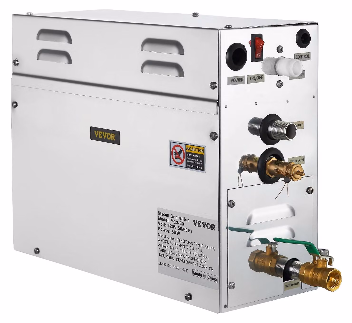 Generatore di vapore per sauna da 6 kW con controllo digitale, colore nero